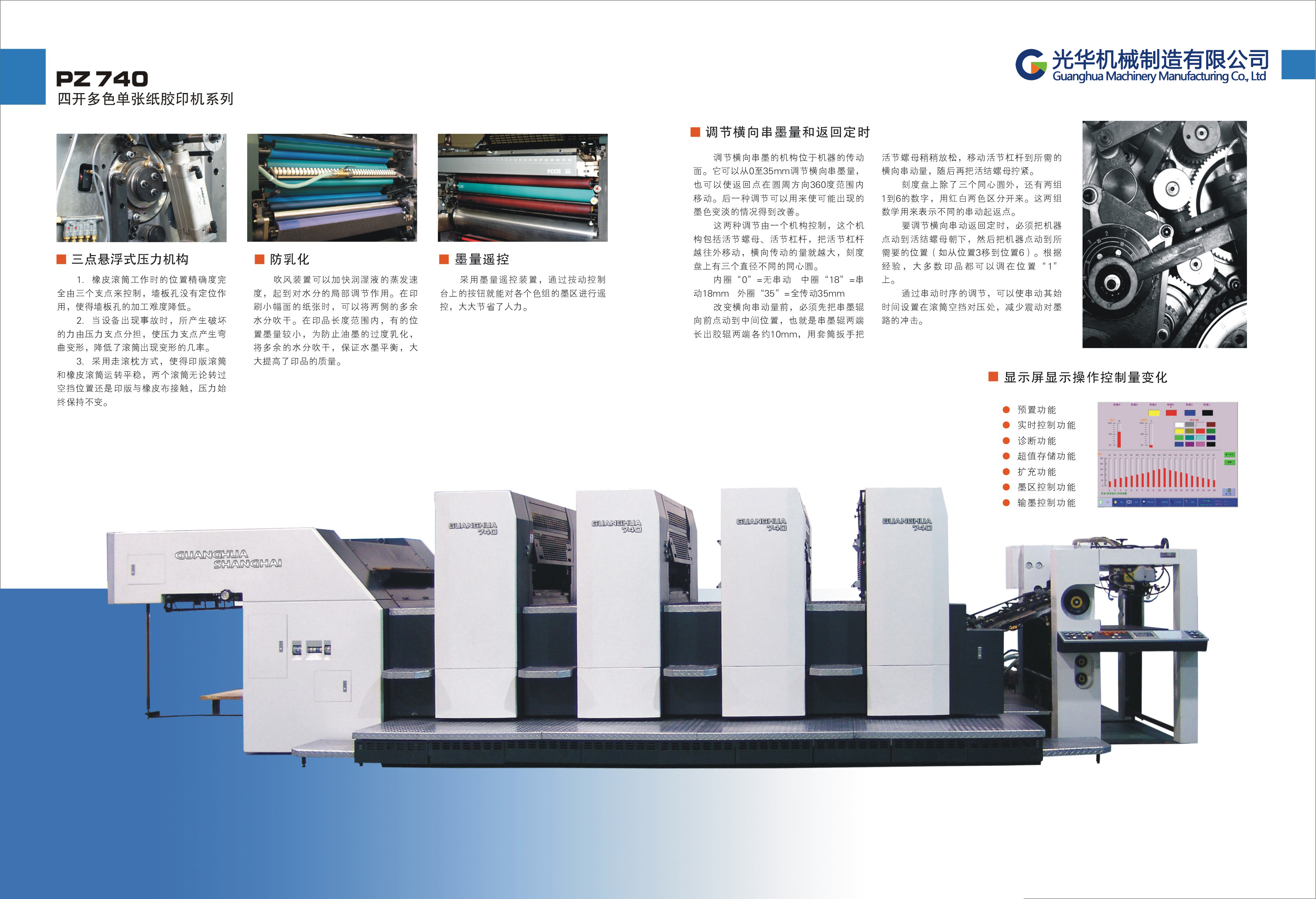 PZ4740  Four open multi-color offset printing machine